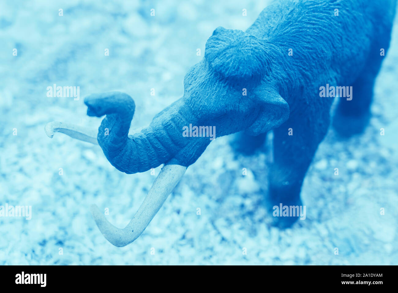 miniature model of a mammoth, birds eye view Stock Photo