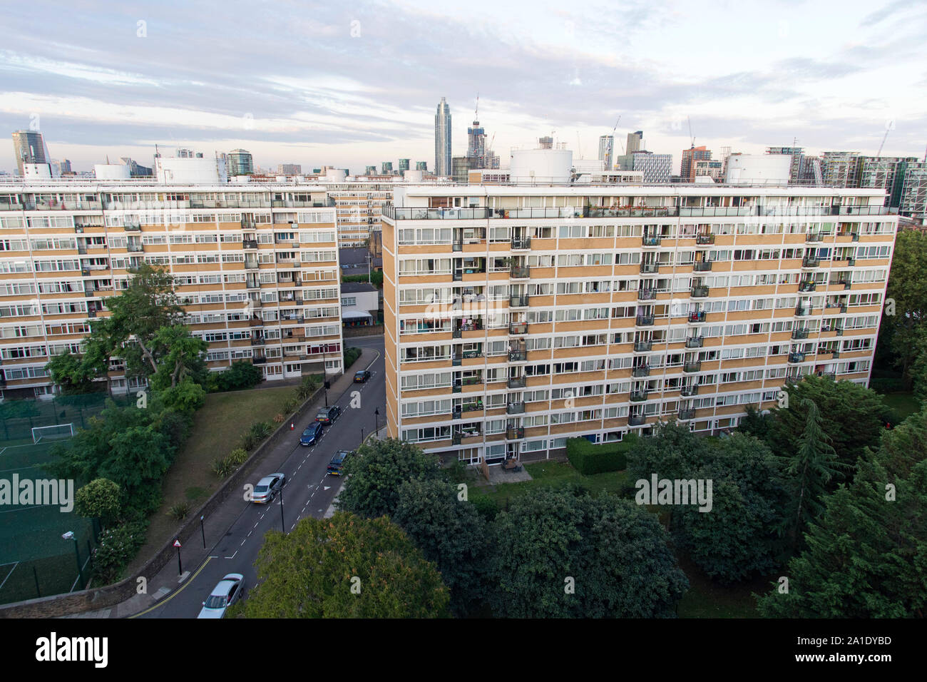 Churchill Gardens housing estate in the Pimlico area of Westminster, London, UK. 29 July 2019