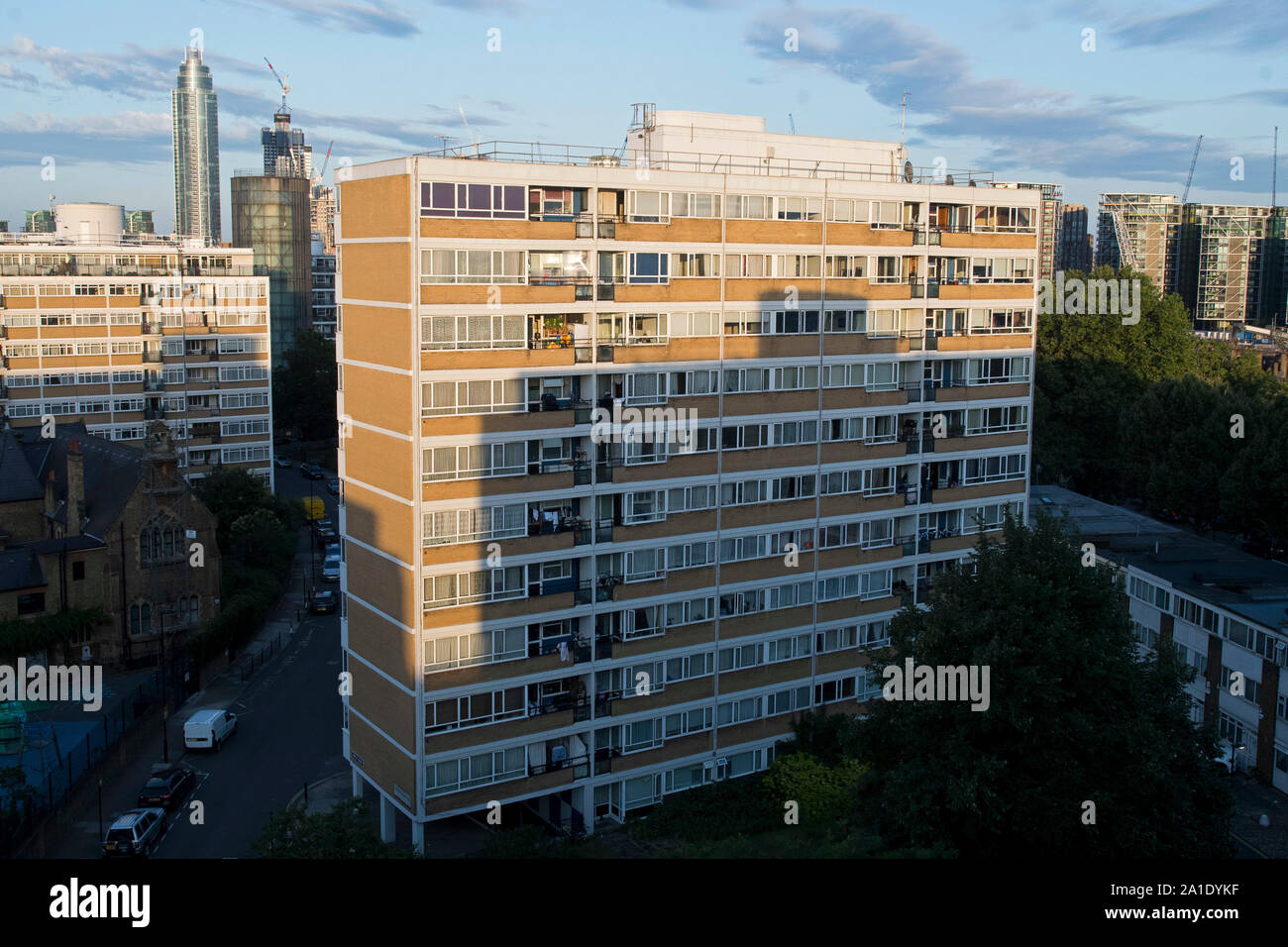 Churchill Gardens housing estate in the Pimlico area of Westminster, London, UK. 29 July 2019