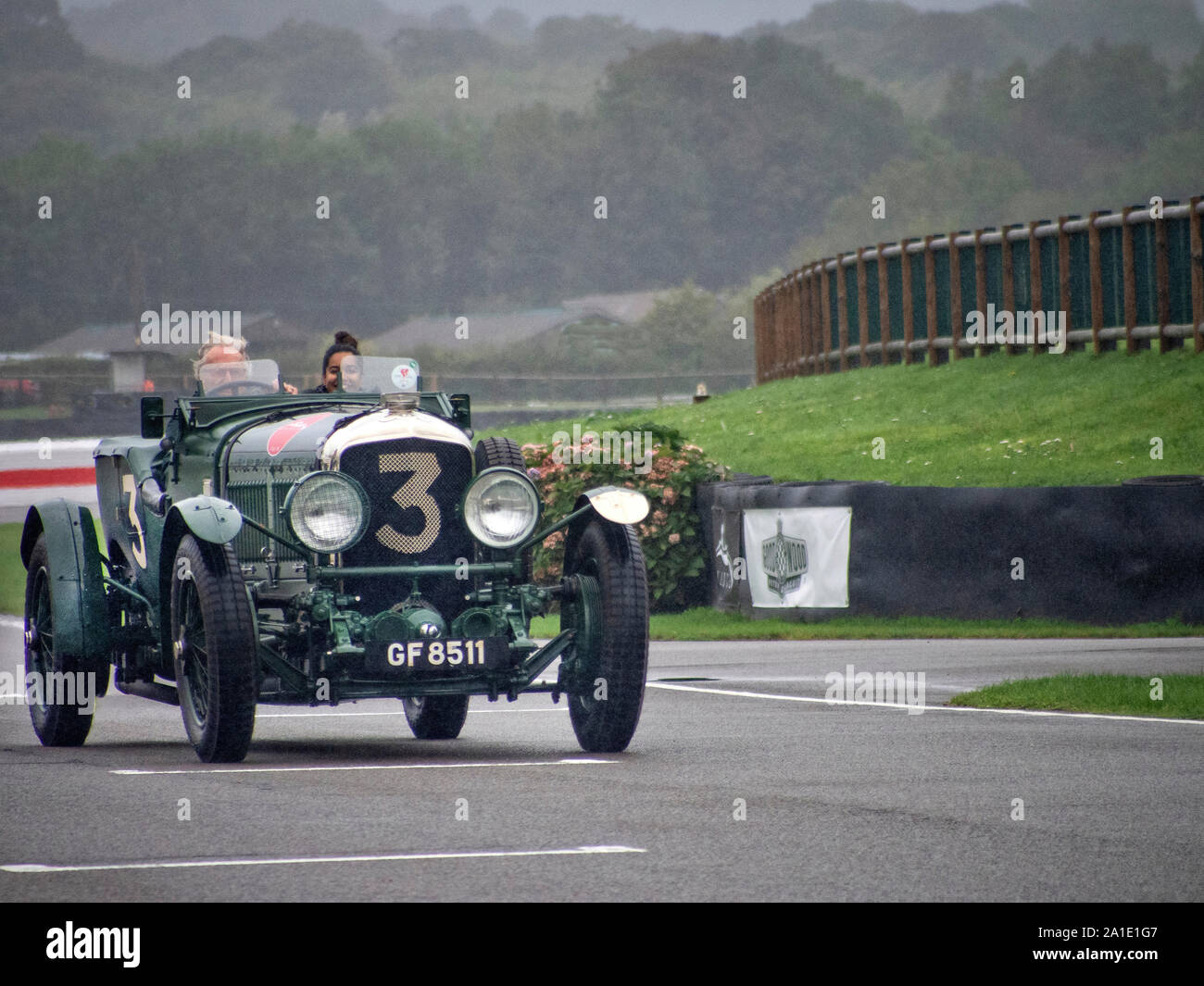 1930 Bentley Speed Six being driven by Derek Bell at the Veloce Charity Track day at Goodwood 25/9/19 Stock Photo