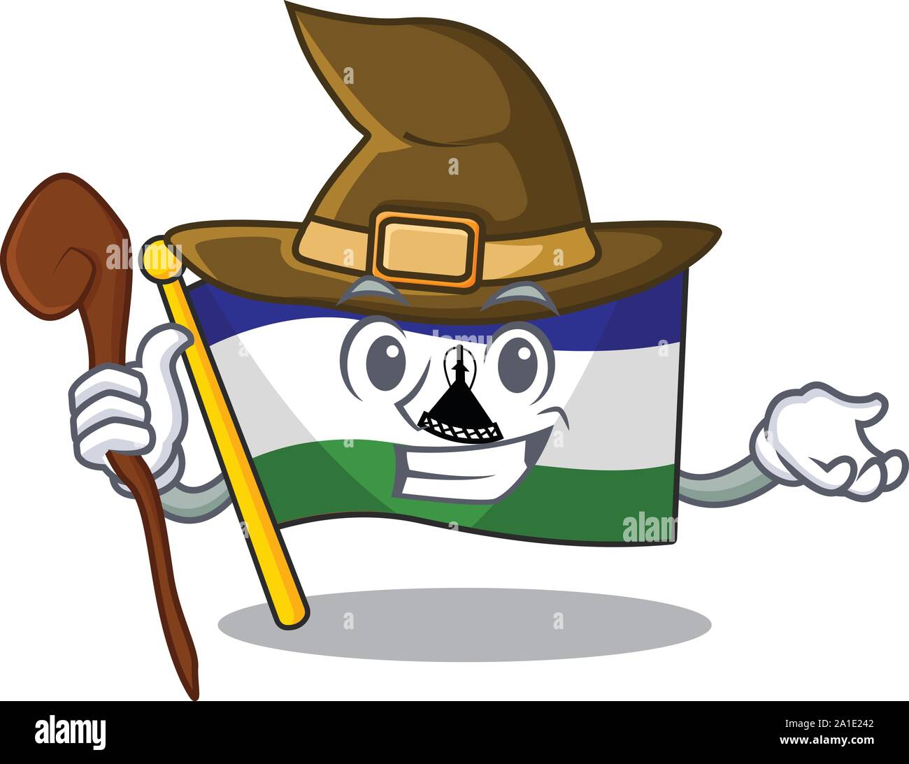 Witch flag lesotho isolated in the character Stock Vector