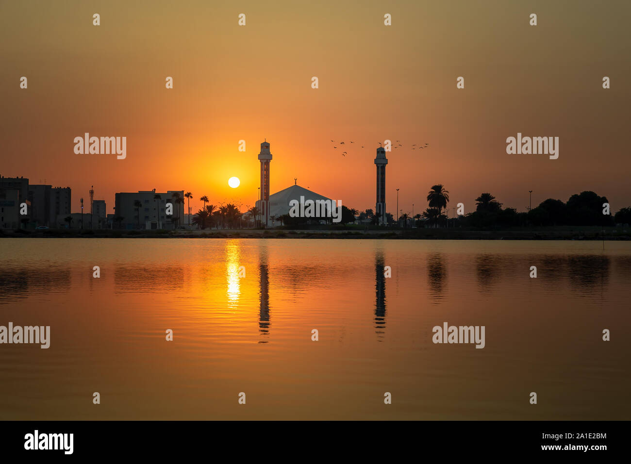 Beautiful sunset view in Khobar corniche Saudi Arabia. Stock Photo