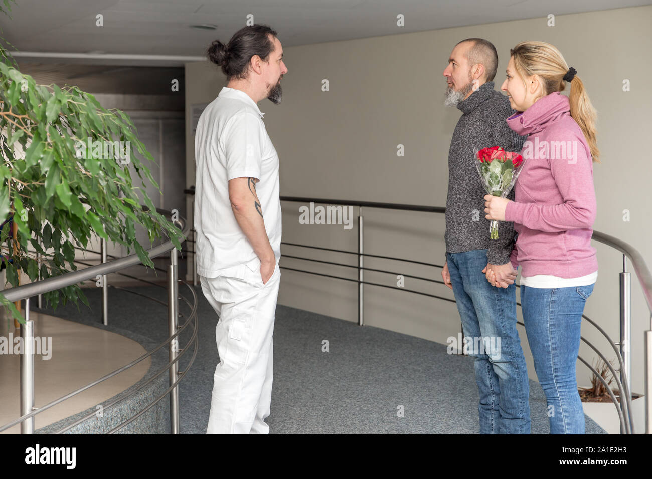 Doctor Greeting Patient Office Door Stock Photos Doctor Greeting