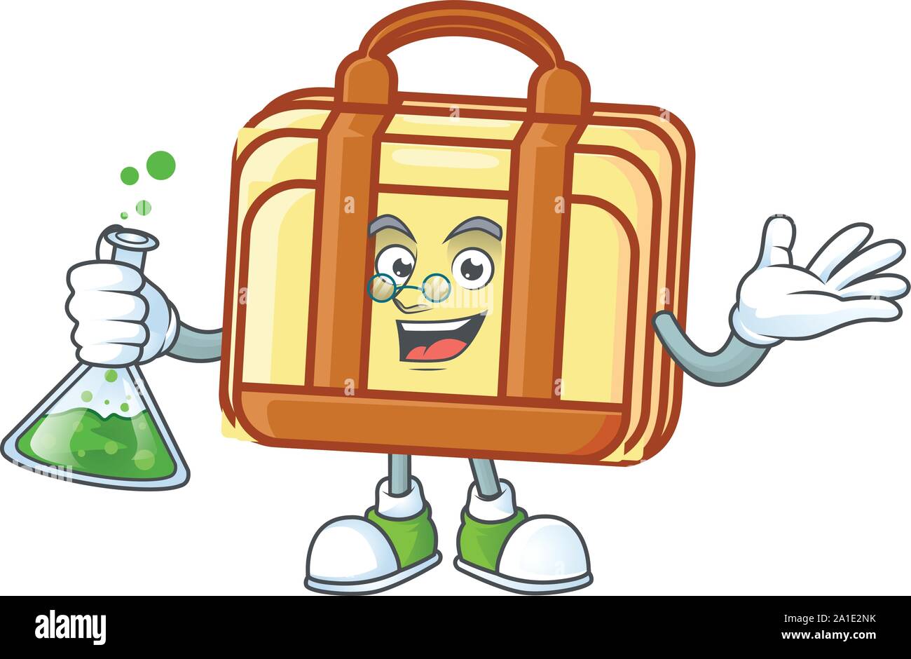 Professor work suitcase cartoon for equipment office Stock Vector Image ...