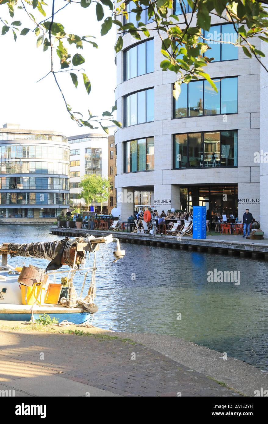 Regents Canal by Kings Place near Kings Cross, north London, UK Stock Photo