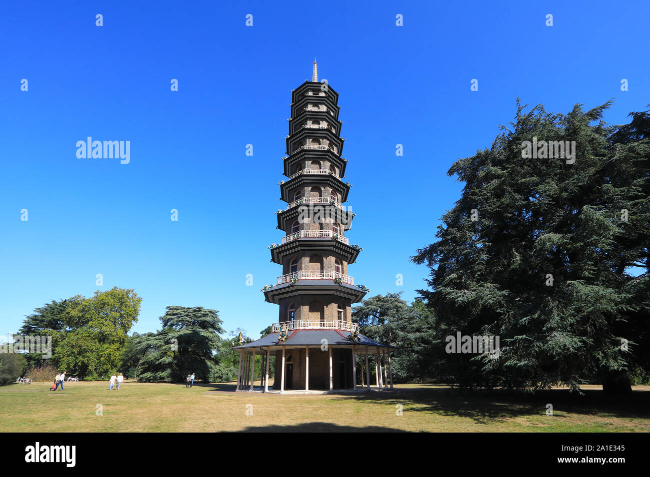 The restored Great Pagoda in the Royal Botanic Gardens at Kew, a folly designed by Sir William Chambers in 1762, for Princess Augusta, in Richmond, UK Stock Photo