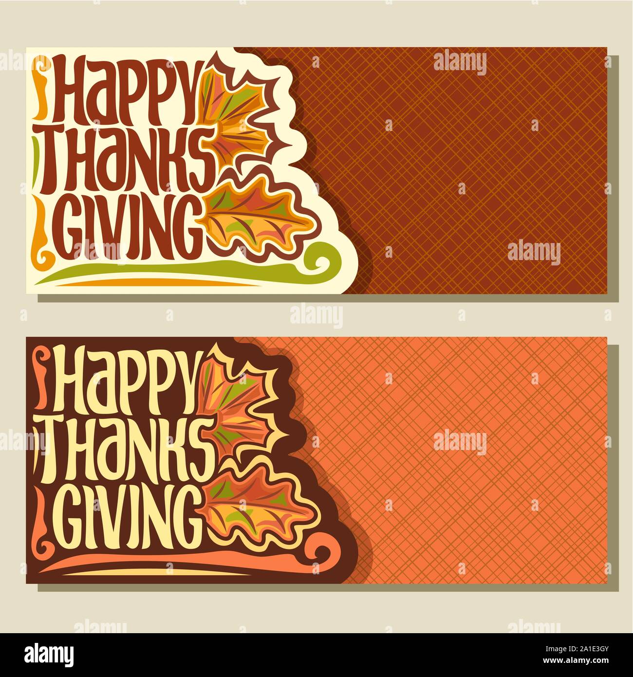 Vector banners for Thanksgiving day with copy space, autumn greeting ...