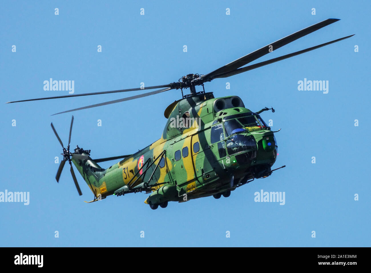 Helicopter IAR 330 Puma SOCAT Romanian Air Force Stock Photo