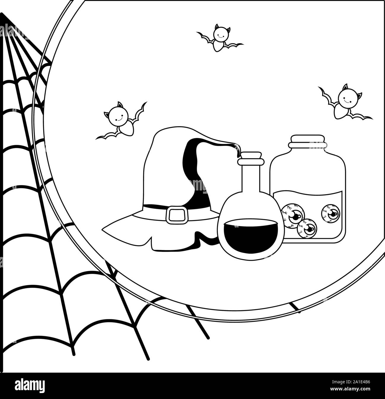 jar with eyes scary halloween on white background vector illustration ...