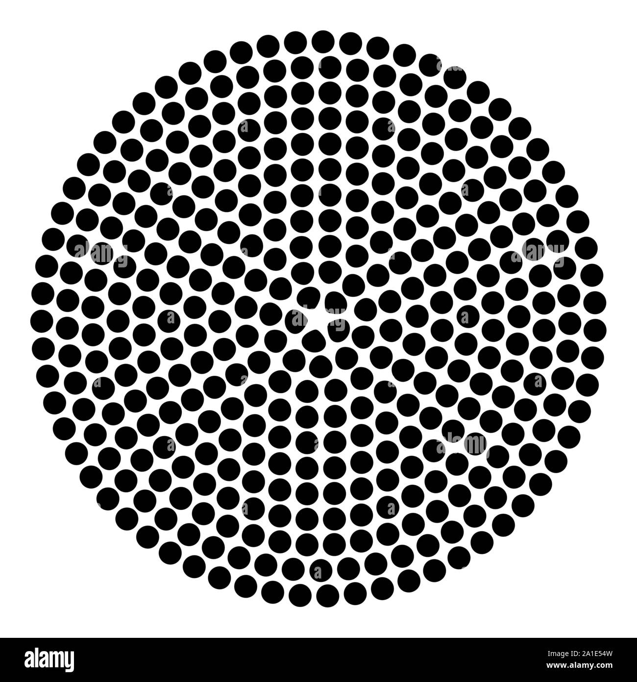 Round shape with circle dots. Vector template texture. Stock Vector