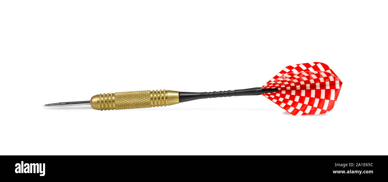 single red white dart, isolated in front of white Stock Photo