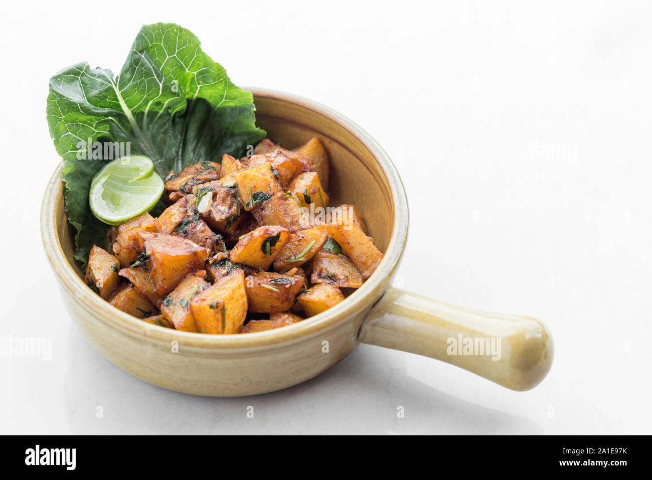 batata harra traditional  lebanese mezze spicy fried potato starter dish Stock Photo