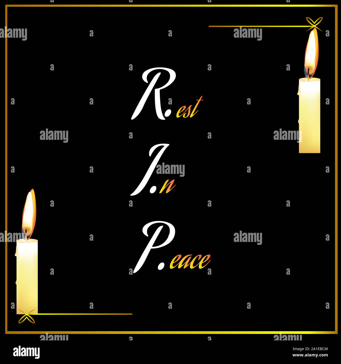 Rip Rest In Peace Background With Golden Frame And Candles Light Stock Photo Alamy March 8, photo frame yellow flowers, birds, green number eight. https www alamy com rip rest in peace background with golden frame and candles light image327927956 html