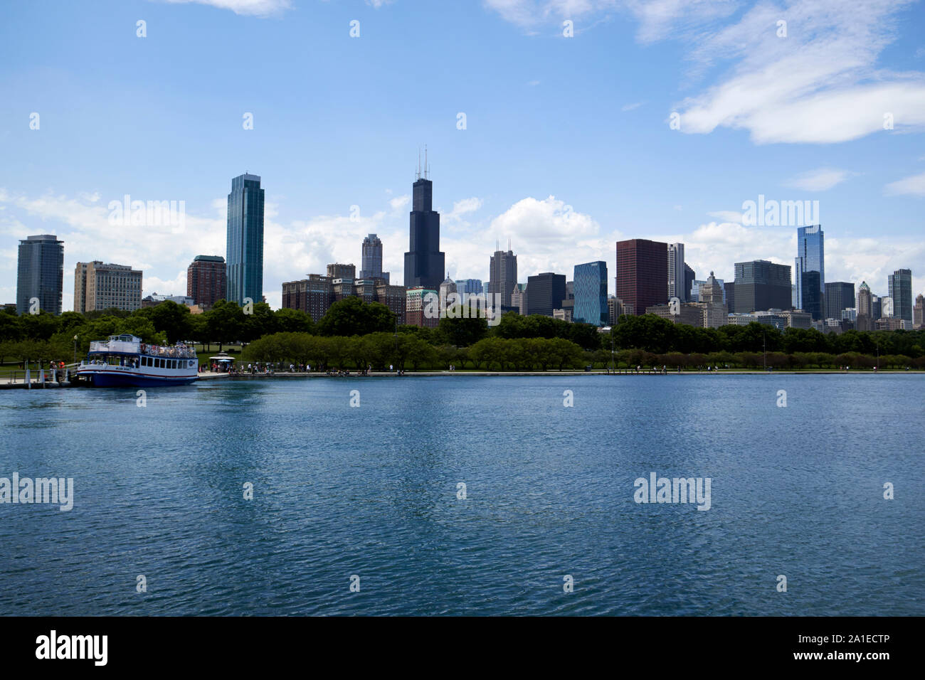 chicago city skyline as seen from the museum campus and lakefront trail chicago illinois united states of america Stock Photo