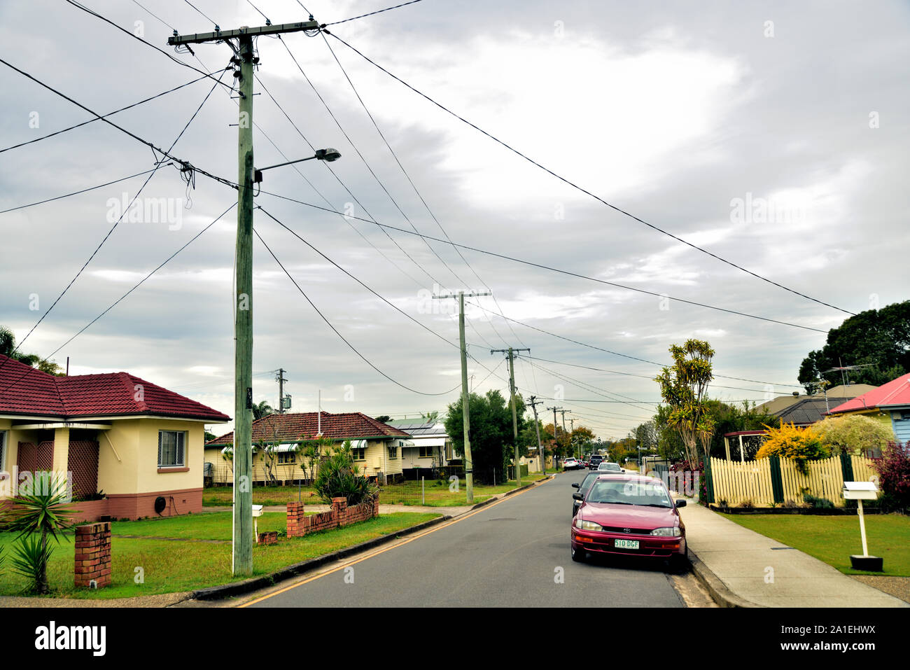 Power lines suburb street australia hires stock photography and images Alamy