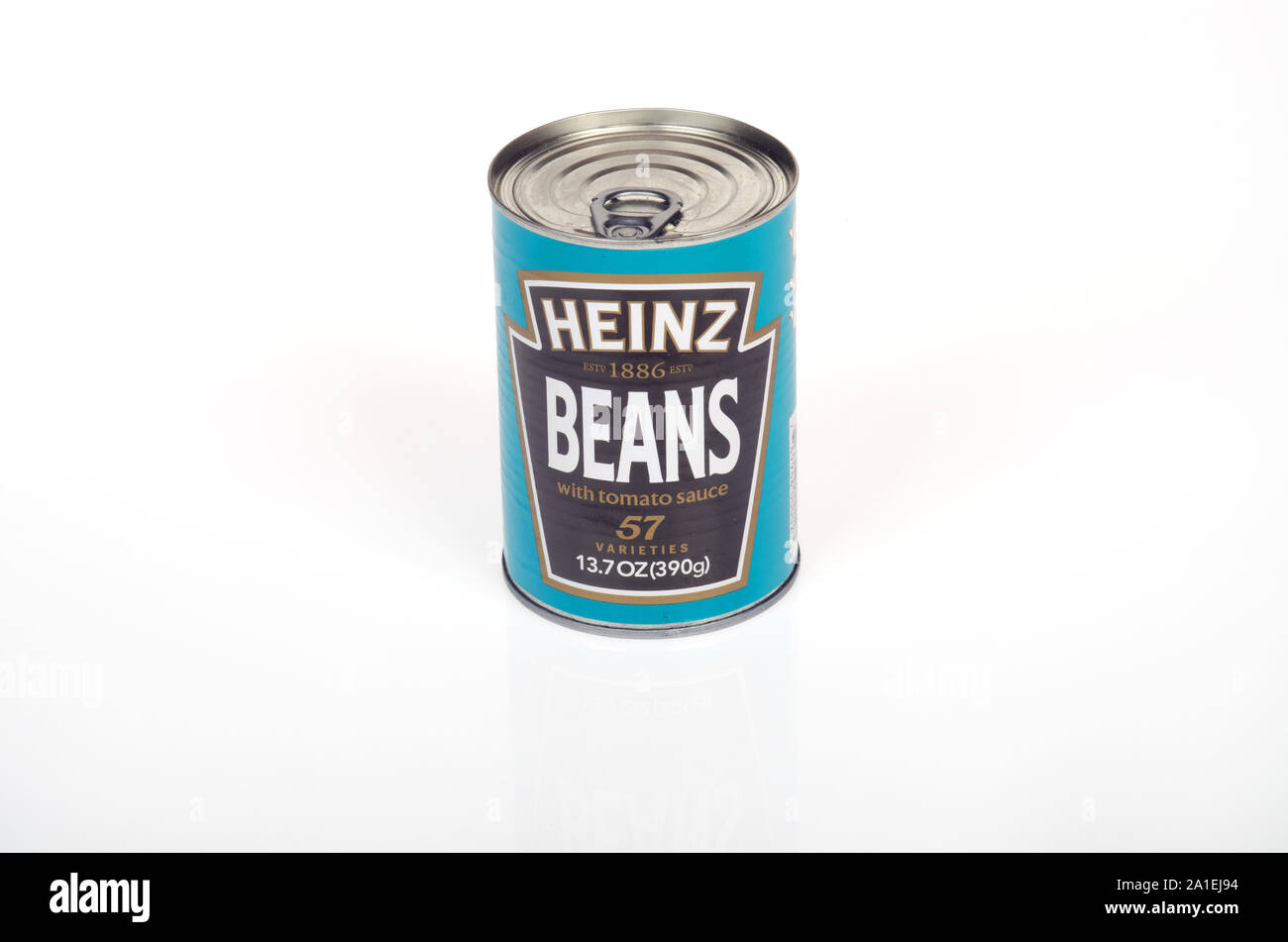 Can of Heinz Beans in tomato sauce Stock Photo