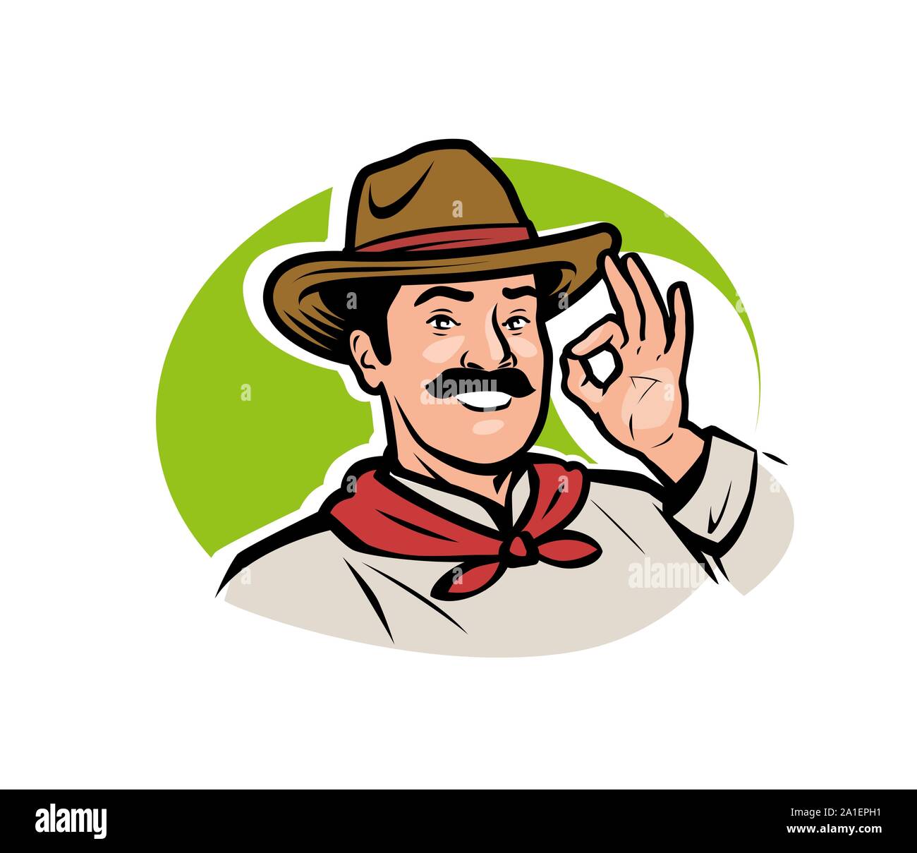 Funny cartoon farmer logo. Agriculture, farming vector illustration Stock  Vector Image & Art - Alamy