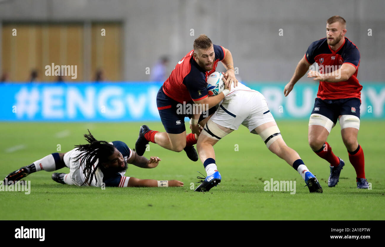 England's Elliot Daly in action during the 2019 Rugby World Cup match ...