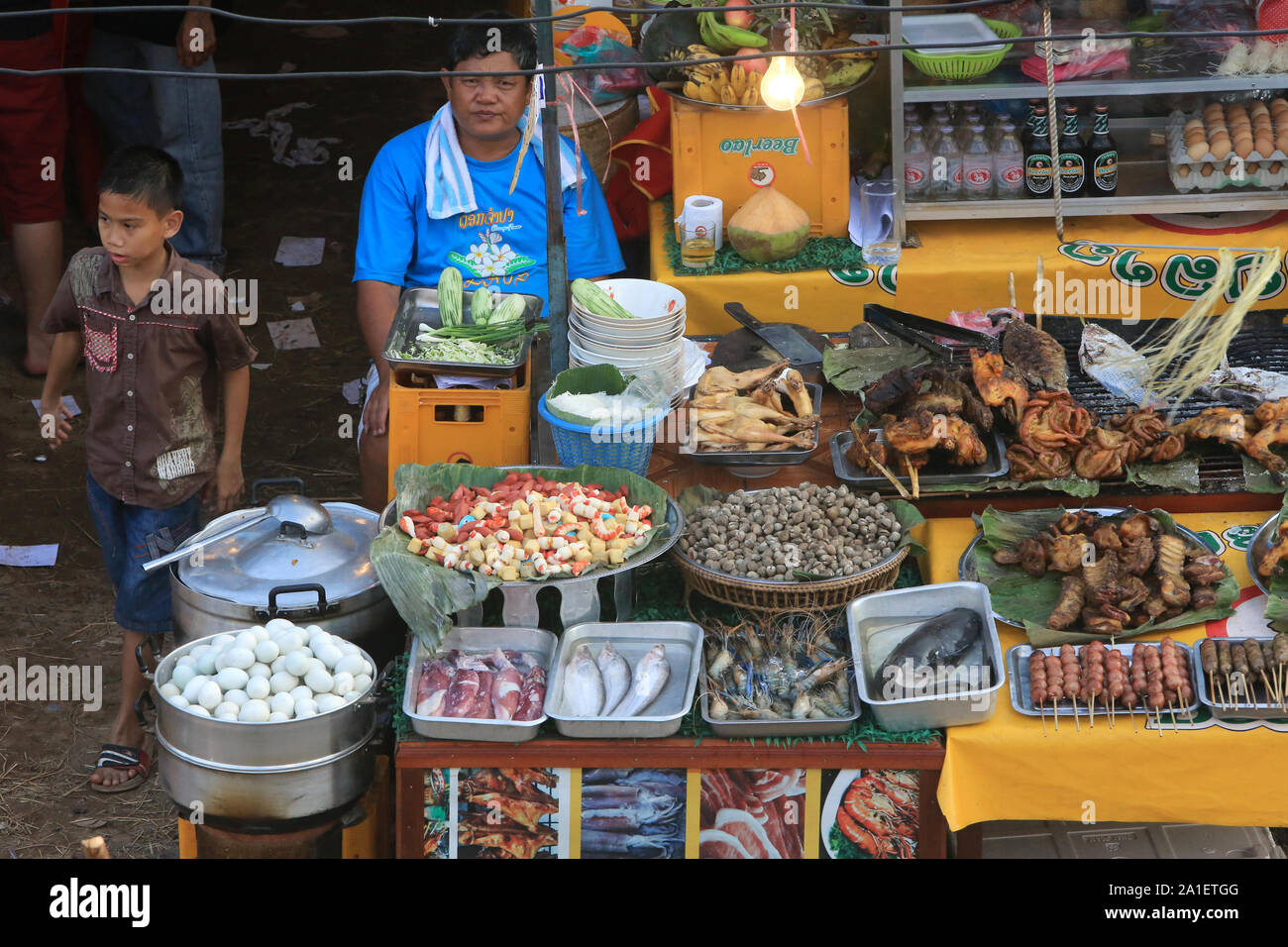 Marché. Vientiane. Laos. / Market. Vientiane. Laos. Stock Photo