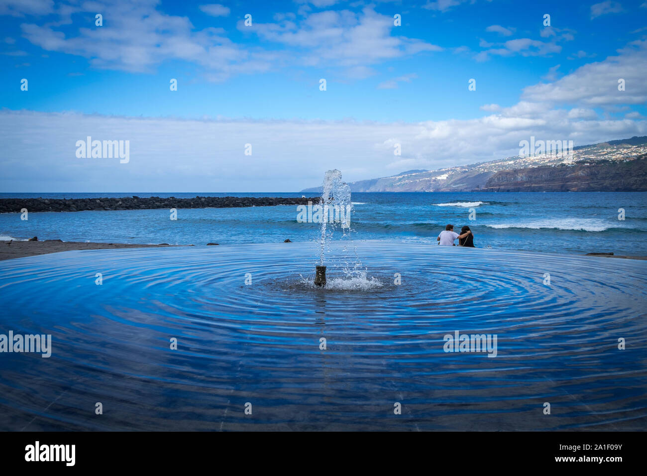 Springbrunnen in Puerto de la Cruz, Teneriffa Stock Photo