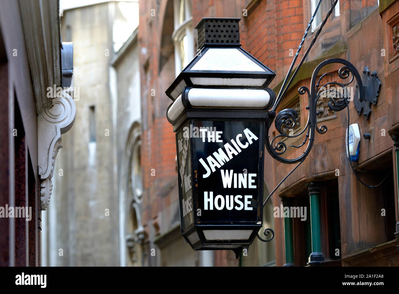 London, England UK. Jamaica Wine House ( "the Jampot" ) St Michael's Alley, Cornhill