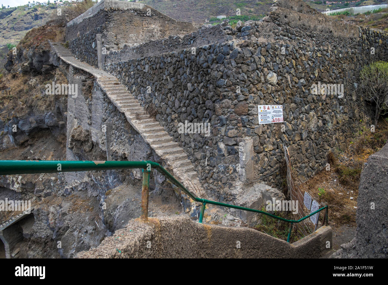 Cliffwalk to Playa los Patos, Tenerife Stock Photo