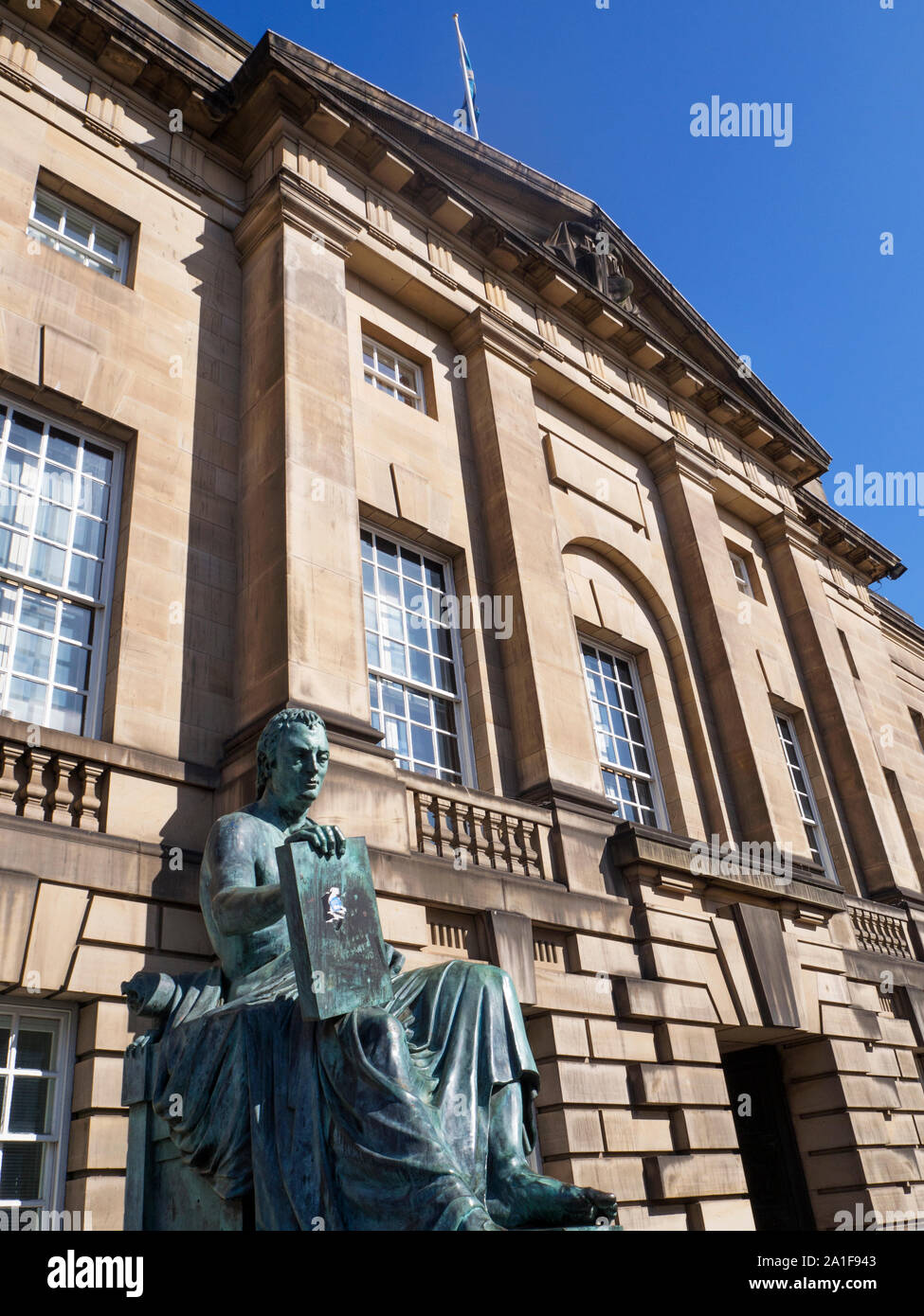 Statue of philosopher David Hume at the High Court Building on