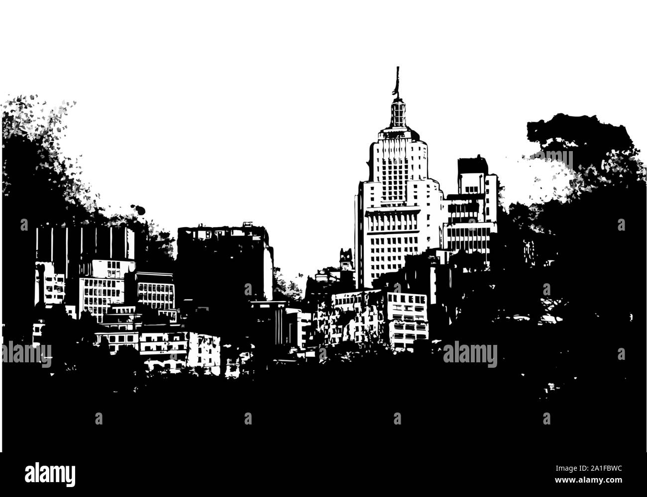 Sao Paulo skyline sketch illustration Stock Vector Image & Art - Alamy