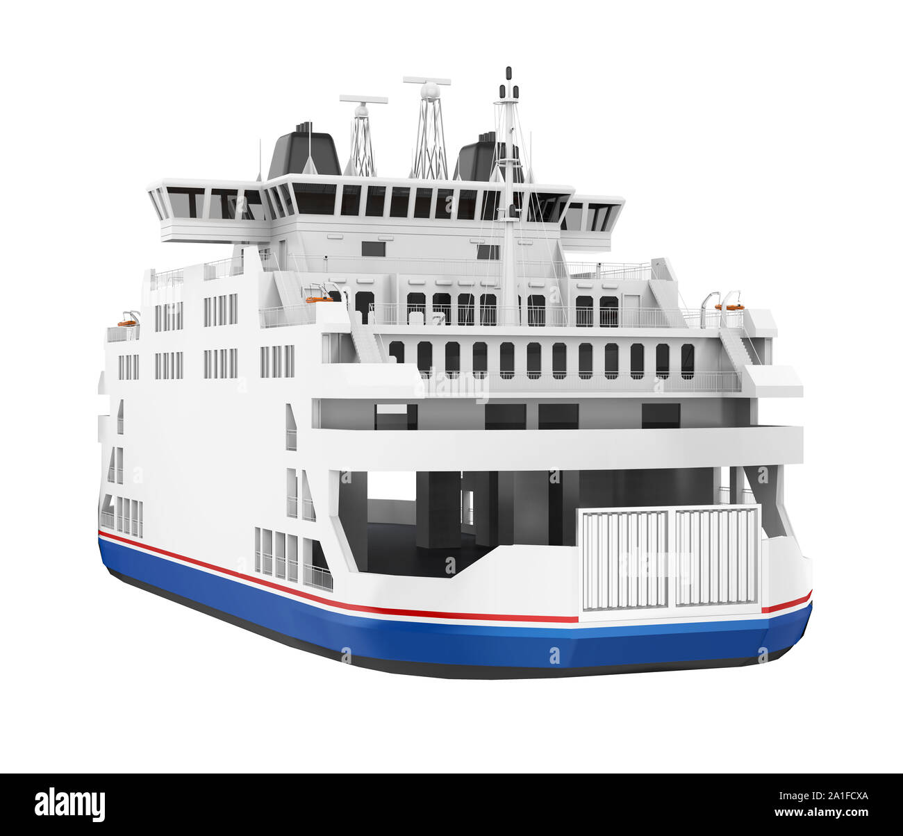 Passenger Ferry Boat Isolated Stock Photo