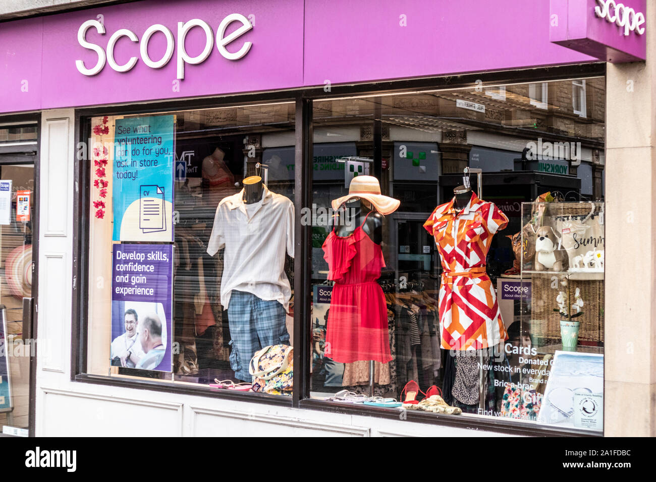 The Scope charity shop in Morley, Leeds, West Yorkshire UK Stock Photo