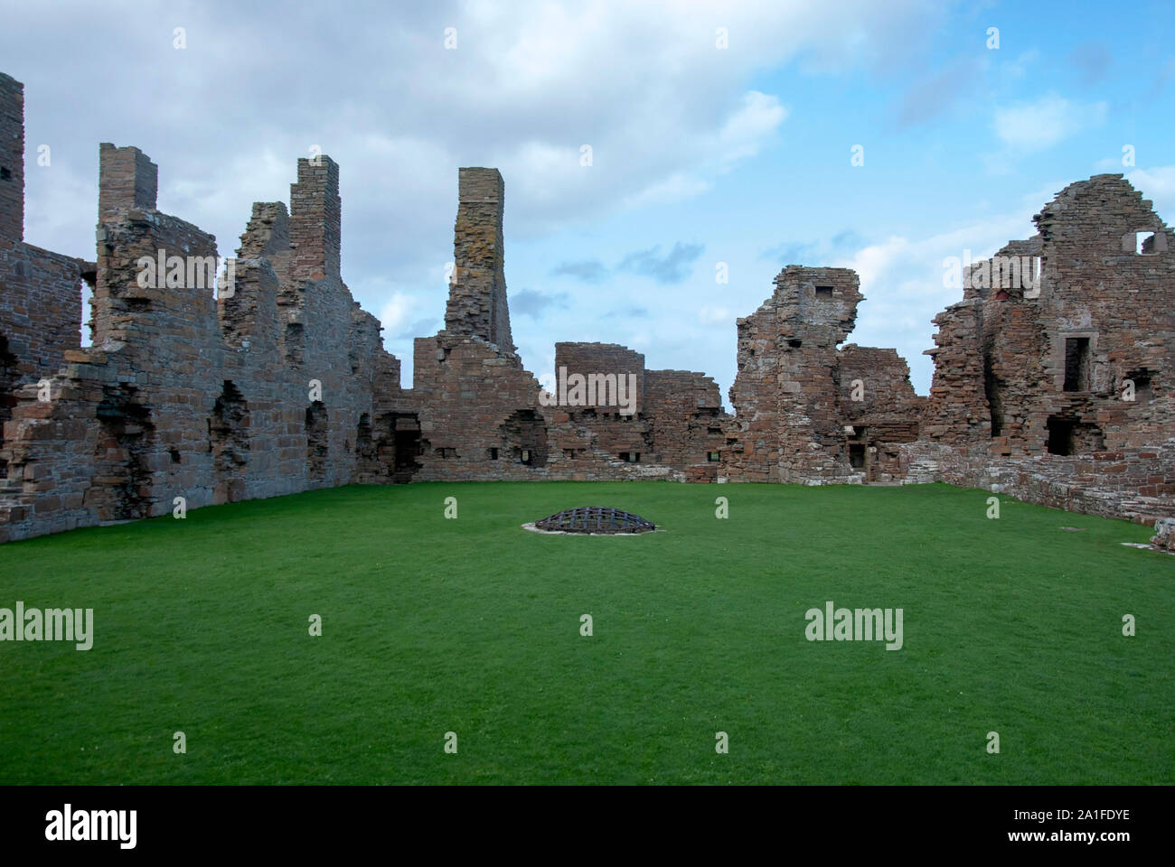 The Picturesque Ruins of Earl Robert's 16th Century Palace in Birsay West Mainland Orkney Isles Scotland United Kingdom interior view preserved 1574 s Stock Photo