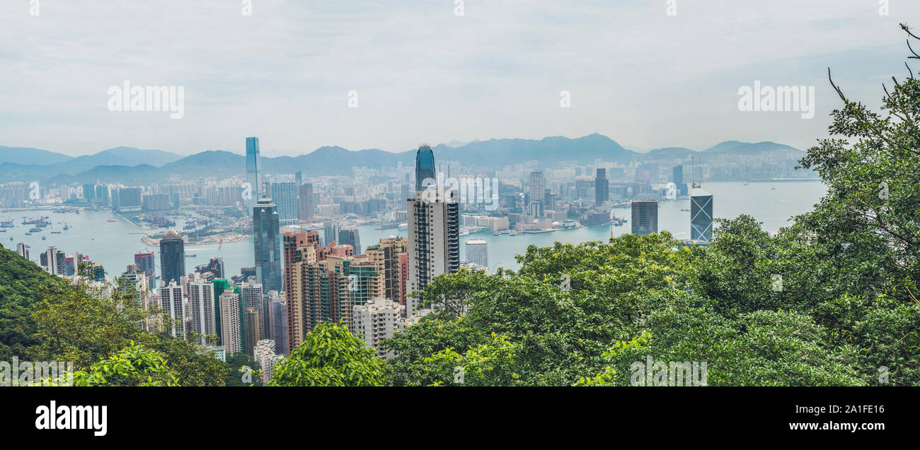 Big panorama of Hong Kong skyline. View from Victoria Peak Stock Photo ...
