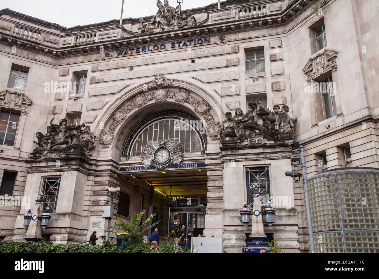 The entrance to Waterloo Station in London,England,UK Stock Photo