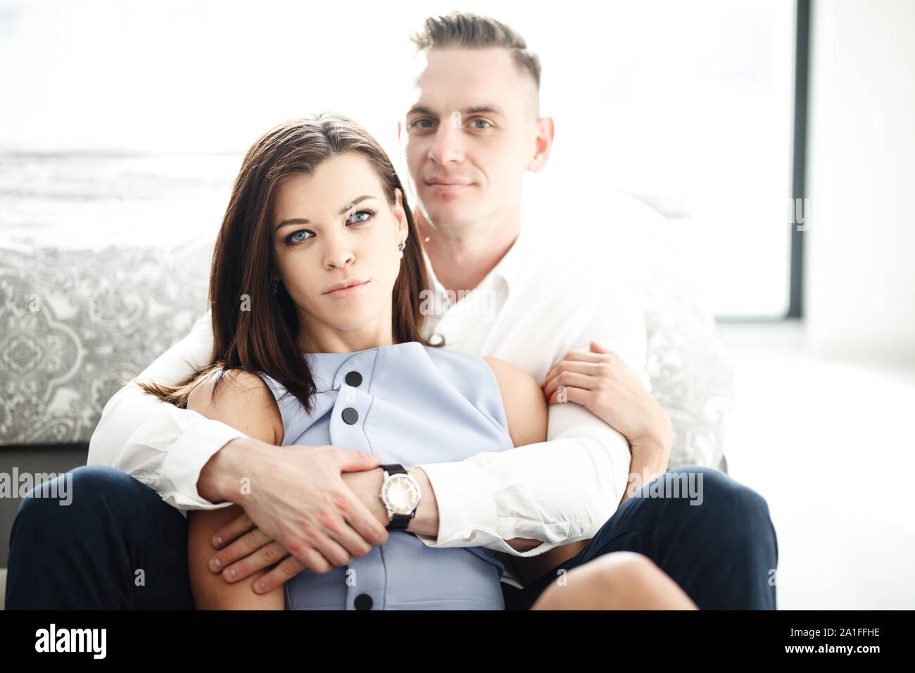 Relaxed young couple having a good times at home Stock Photo