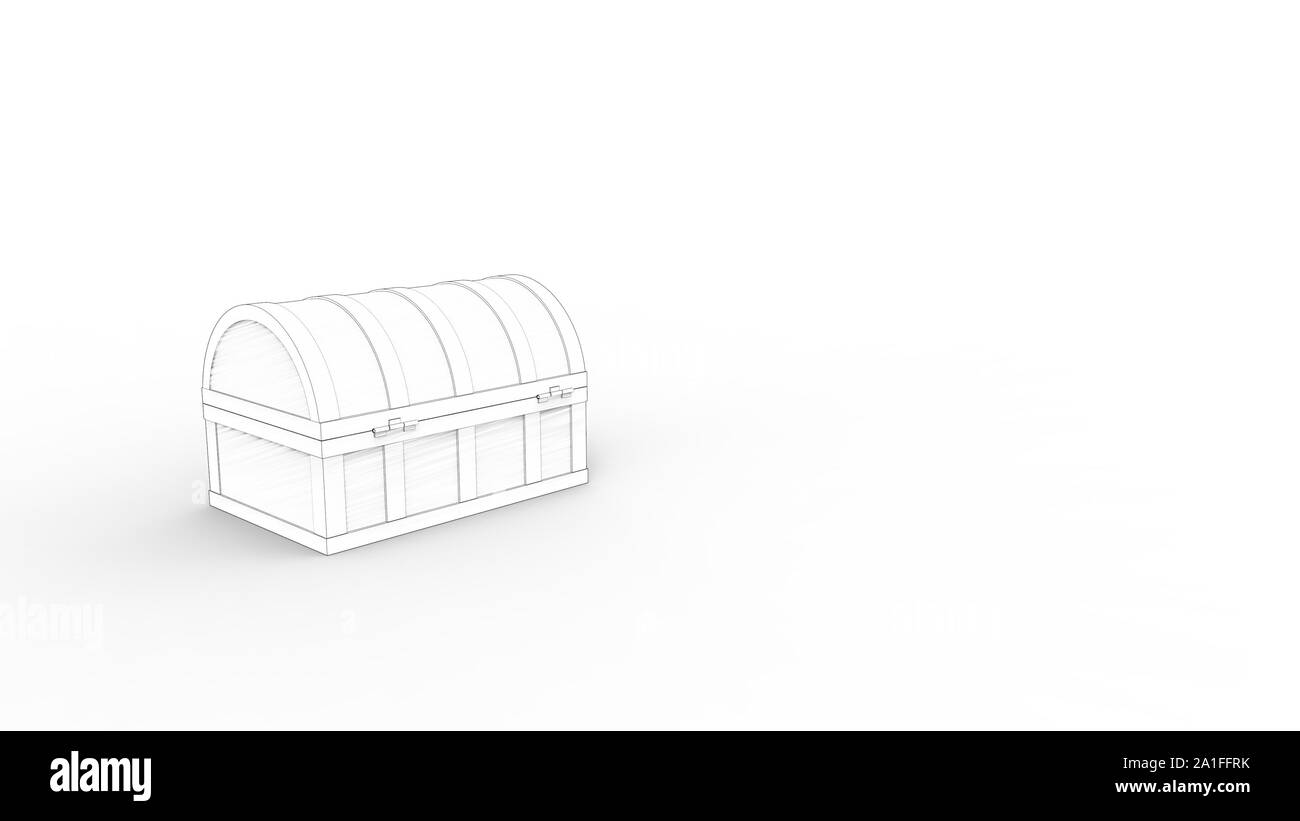 3d rendering of a treasure chest isolated in white studio background ...