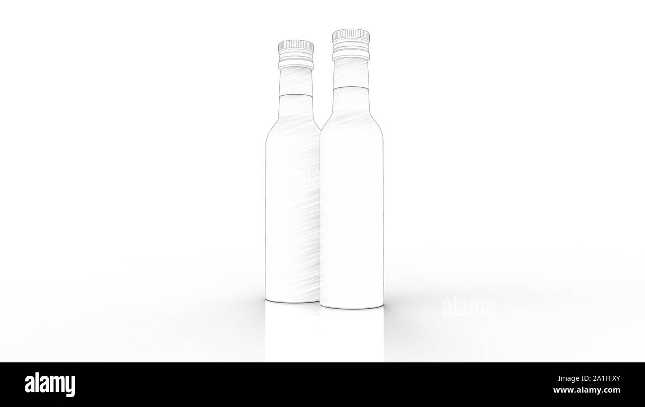 3d rendering of two bottles isolated in white studio background Stock ...