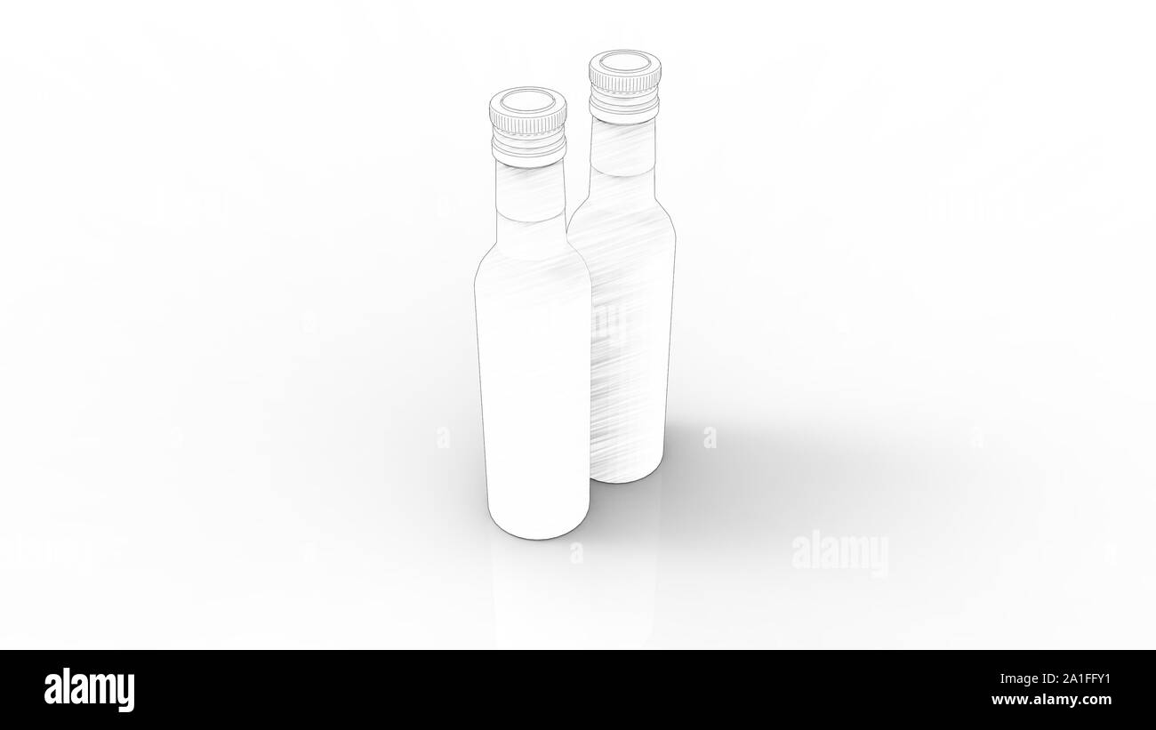 3d rendering of two bottles isolated in white studio background Stock ...