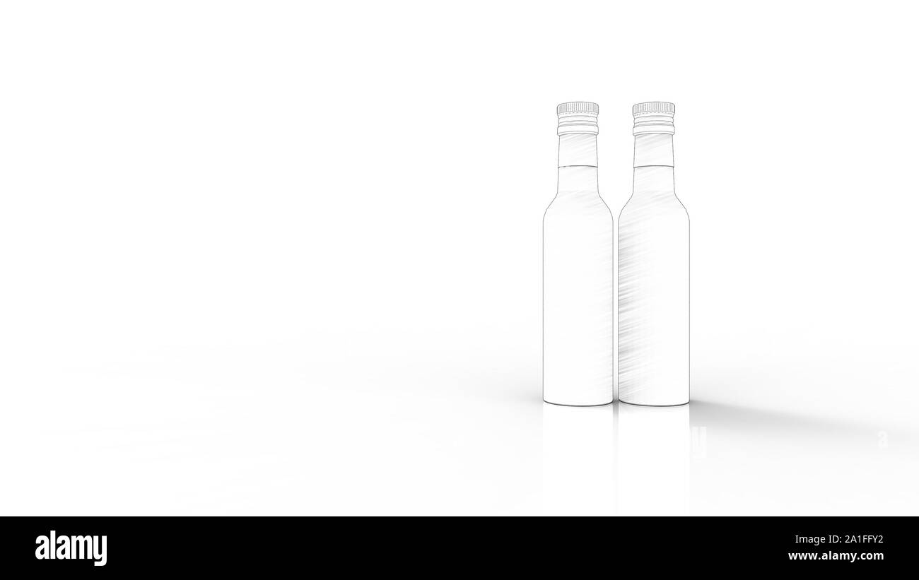 3d rendering of two bottles isolated in white studio background Stock ...