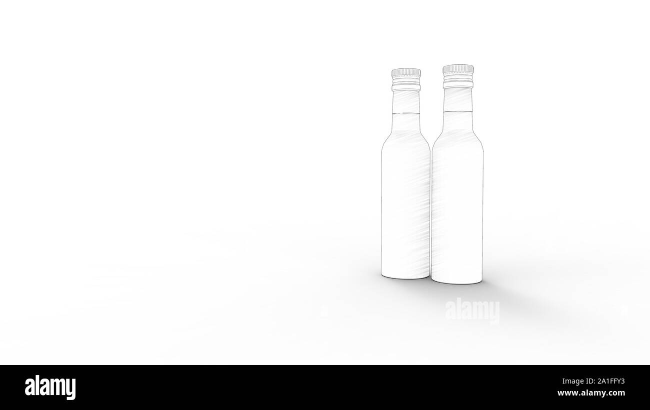 3d rendering of two bottles isolated in white studio background Stock ...