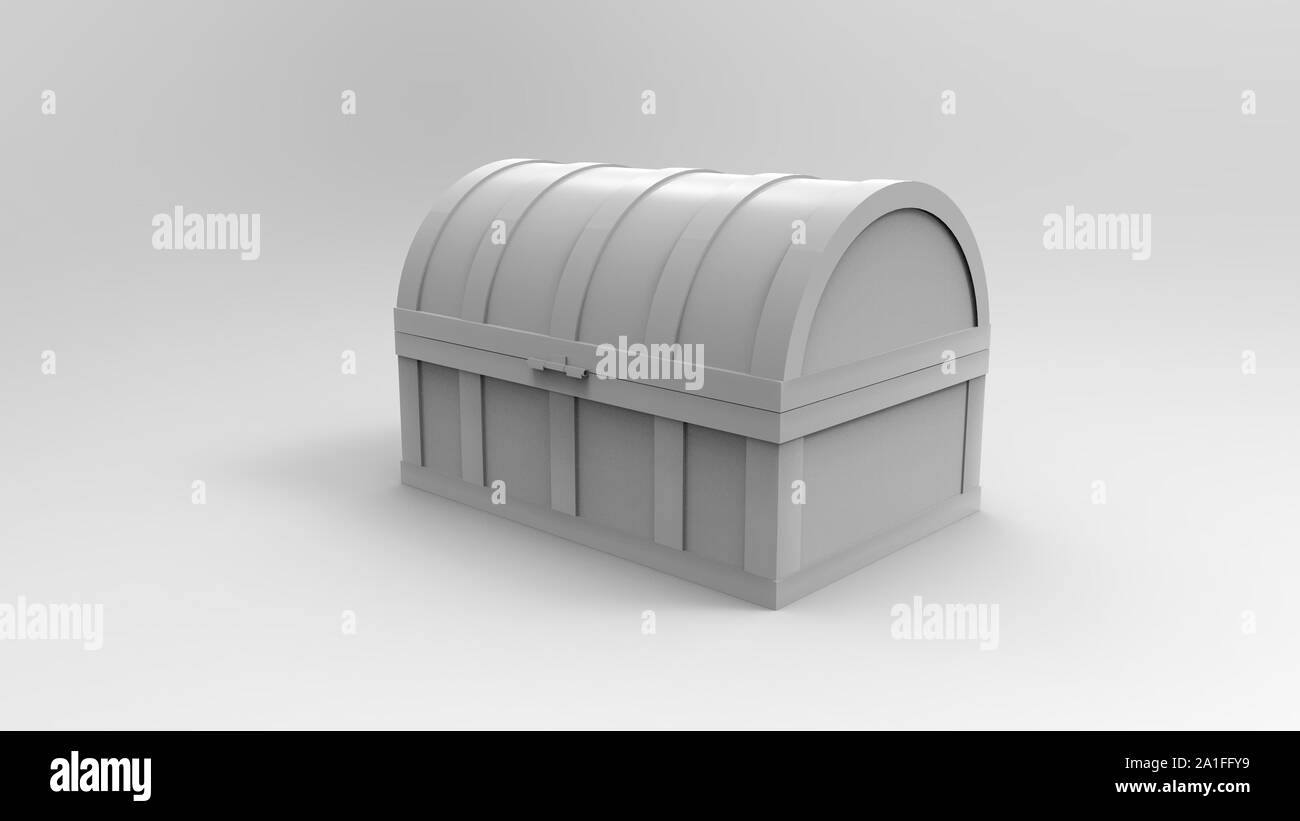 3d rendering of a treasure chest isolated in white studio background ...