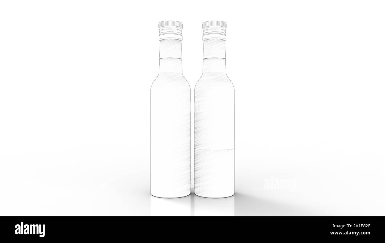 3d rendering of two bottles isolated in white studio background Stock ...