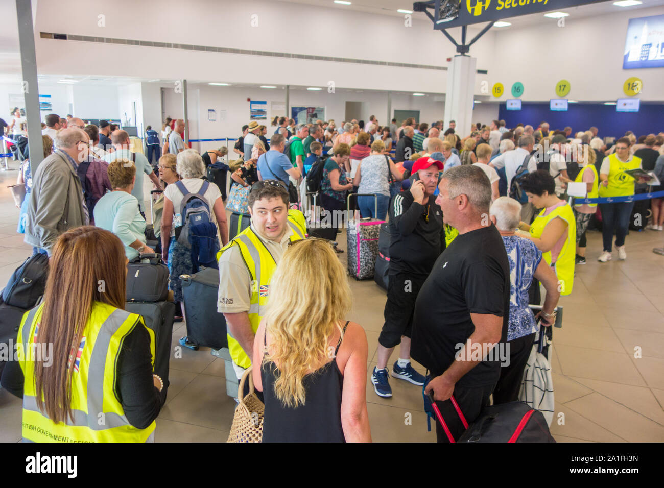 26th September, 2019. Repatriation of British holidaymakers by ATOL and British Government Officials from the Island of Corfu after the collapse of high street travel agent and airline Thomas Cook. Nick Hatton/Alamy Live News Stock Photo