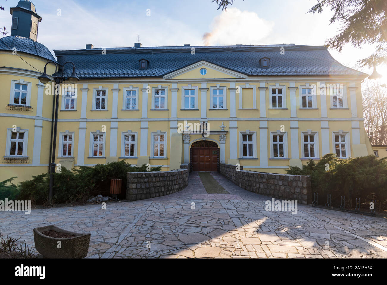 chateau in Chalupki village in Poland near boders with Czech republic Stock Photo