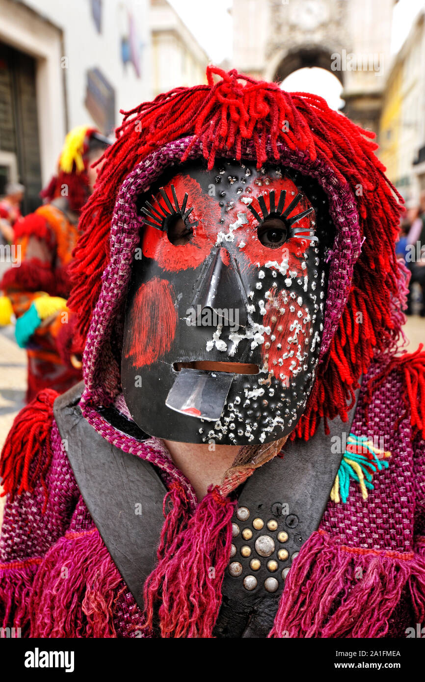 Iberian masks. Caretos de Parada. Bragança, Portugal Stock Photo Alamy