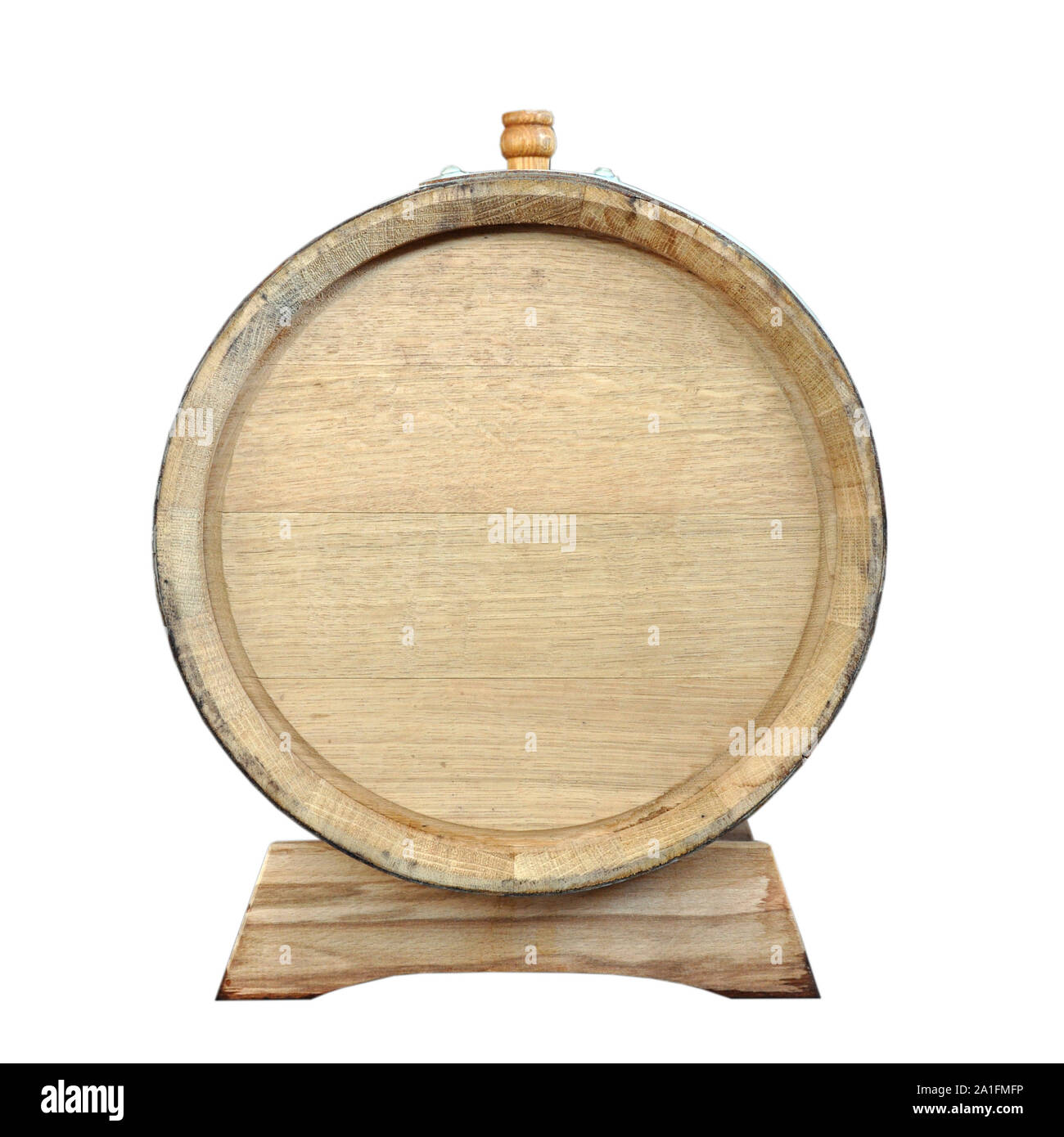 The round bottom of a wooden oak barrel for bourbon Stock Photo Alamy