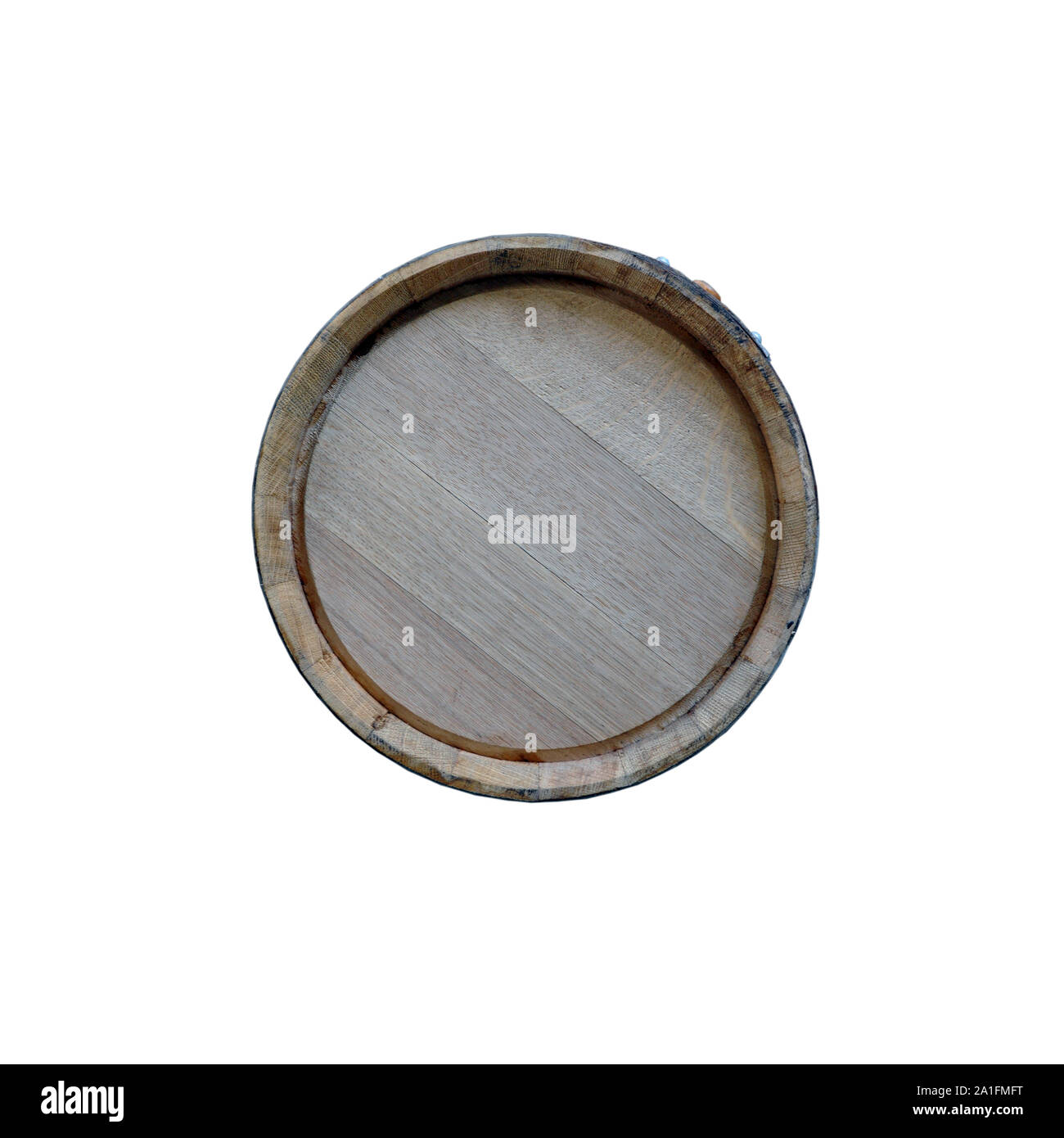 The round bottom of a wooden oak barrel for bourbon Stock Photo Alamy