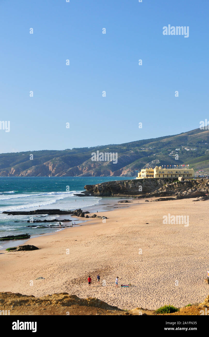 Guincho beach and Serra de Sintra. Cascais, Portugal Stock Photo