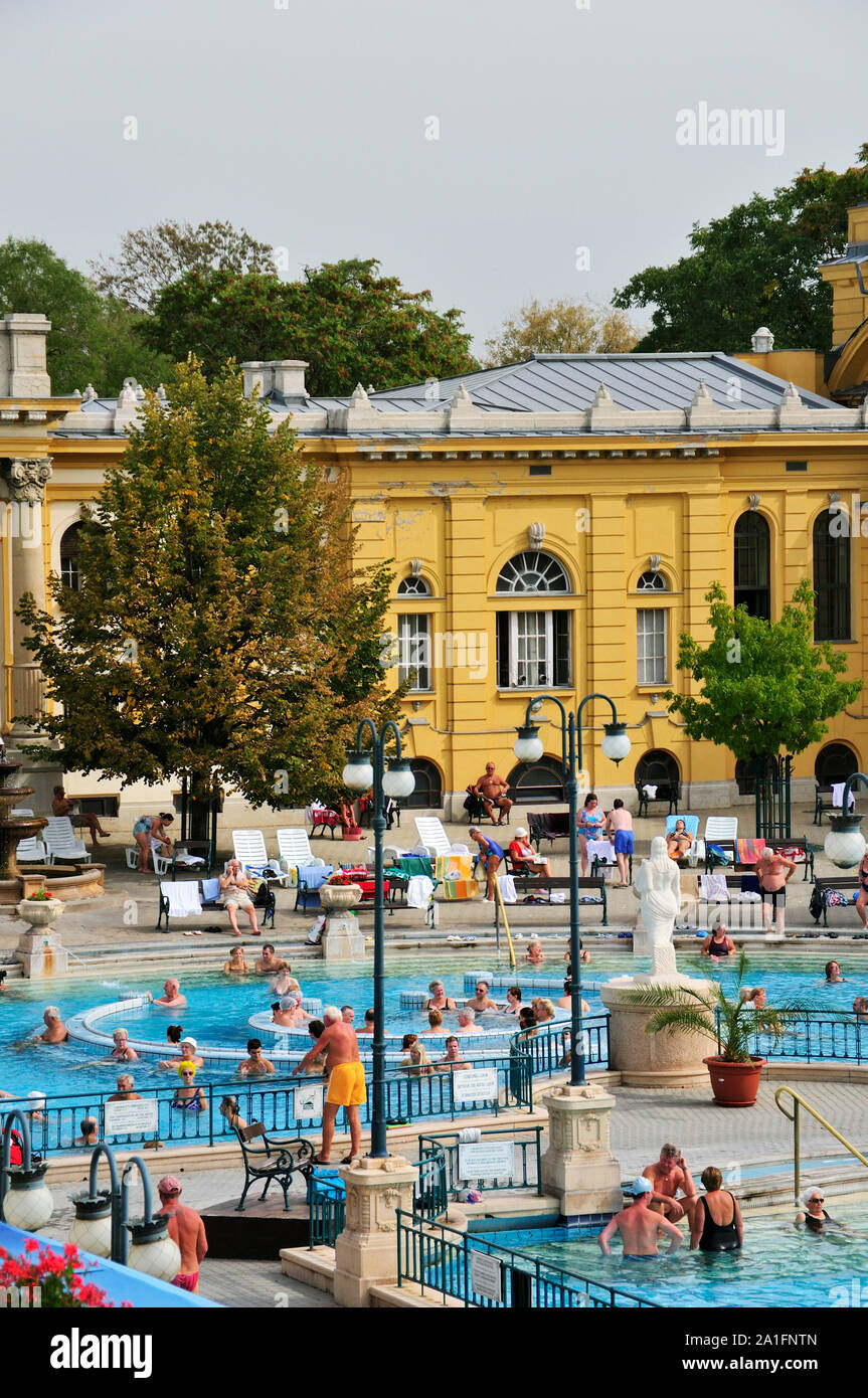 Szechenyi Thermal Baths, Budapest. Hungary Stock Photo