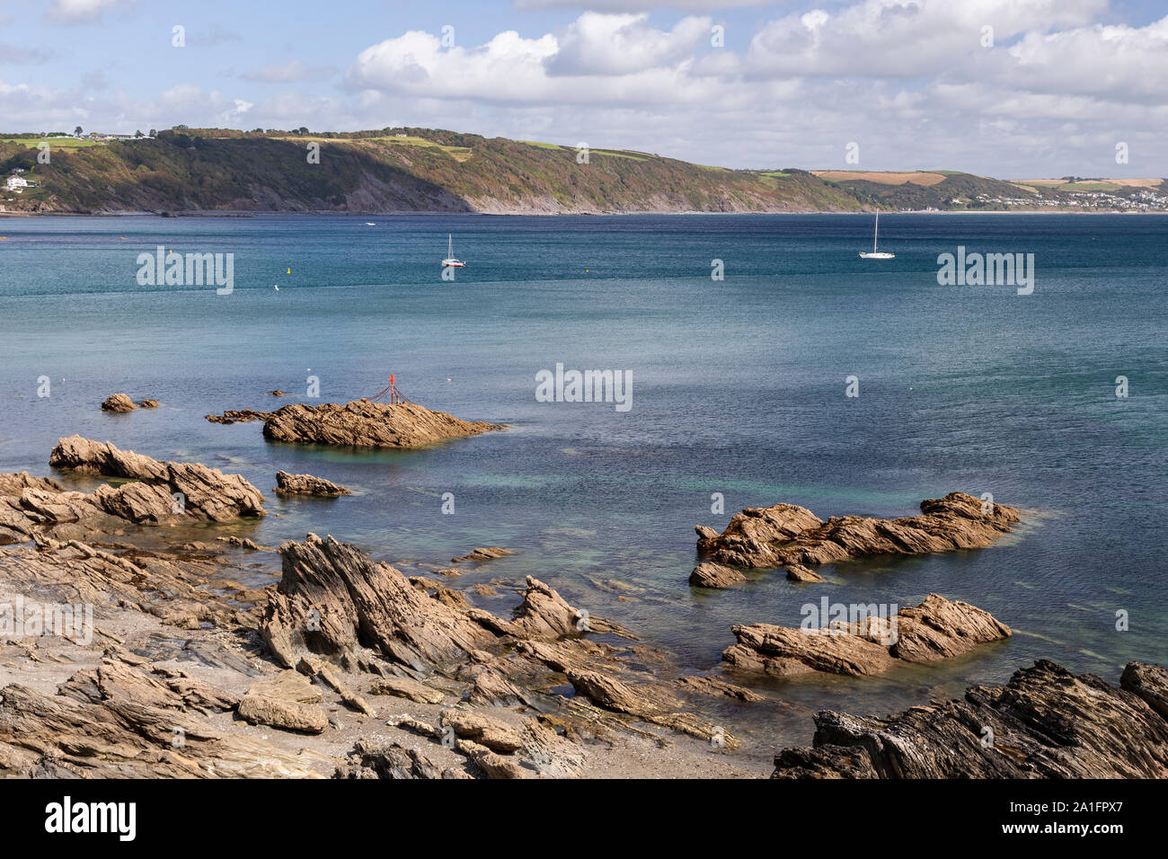 Coastline at Looe, Cornwall, England Stock Photo
