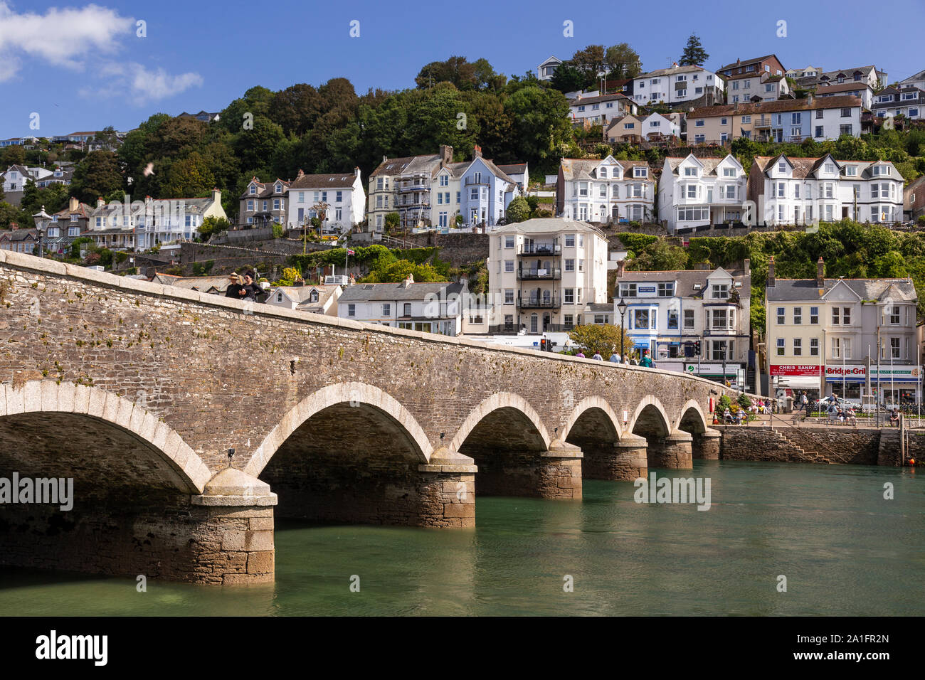 Bridge at Looe harbour, Cornwall, England Stock Photo Alamy